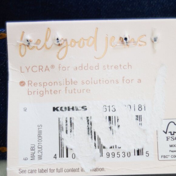 LC Lauren Conrad High Rise Bootcut Stretch Blue Jeans (6 Short) NWT! - Picture 9 of 11